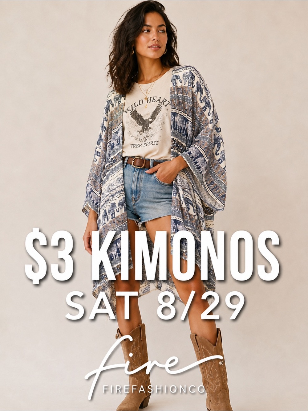 $3 Kimono THIS SATURDAY 8/29 @3:33PM CST Duster Cover Up
